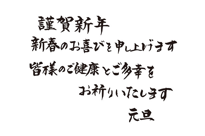 謹賀新年新春のお喜びを申し上げます皆様のご健康とご多幸をお祈りいたします元旦