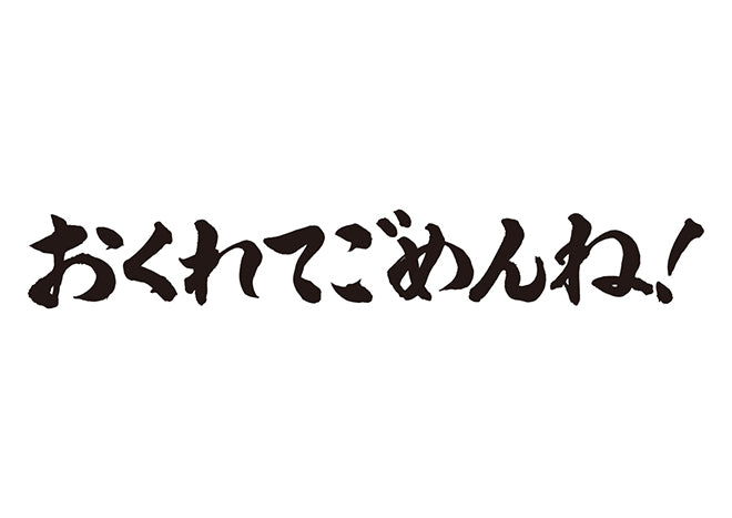 おくれてごめんね！