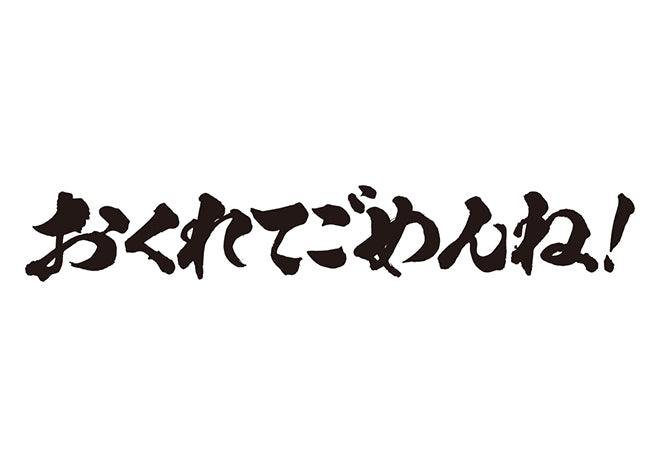 おくれてごめんね！