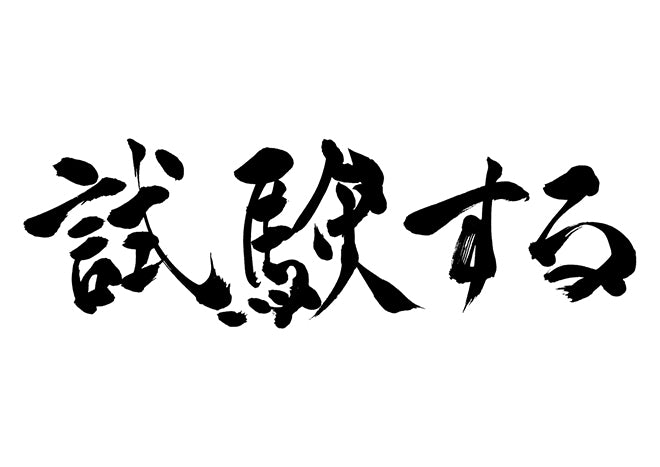 試験する